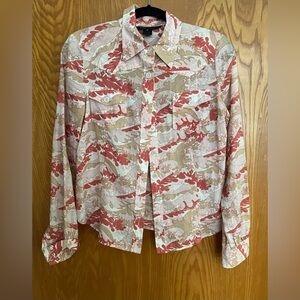 Vintage Marc Jacobs Pink and Beige Abstract Print Button-Up Shirt